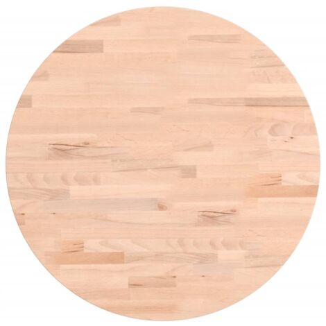 Dessus de table，Plateau de table，Dessus de bureau Ø50x4 cm rond bois massif de hêtre CFW14562