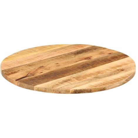 Dessus de table，Plateau de table，Dessus de bureau Ø 70x1,5 cm rond bois massif de manguier brut CFW93415