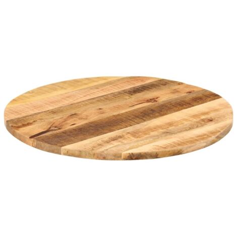 Dessus de table，Plateau de table，Dessus de bureau Ø 70x2,5 cm rond bois massif de manguier brut CFW66868