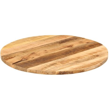 Dessus de table，Plateau de table，Dessus de bureau Ø 70x3,8 cm rond bois massif de manguier brut CFW28476