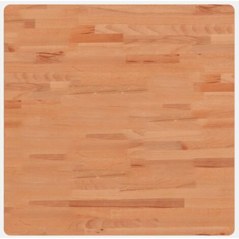 Dessus de table，Plateau de table，Dessus de bureau 70x70x2,5 cm carré bois massif de hêtre CFW30800