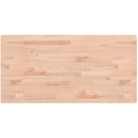 Dessus de table，Plateau de table，Dessus de bureau 80x40x1,5 cm rectangulaire bois massif de hêtre CFW73141
