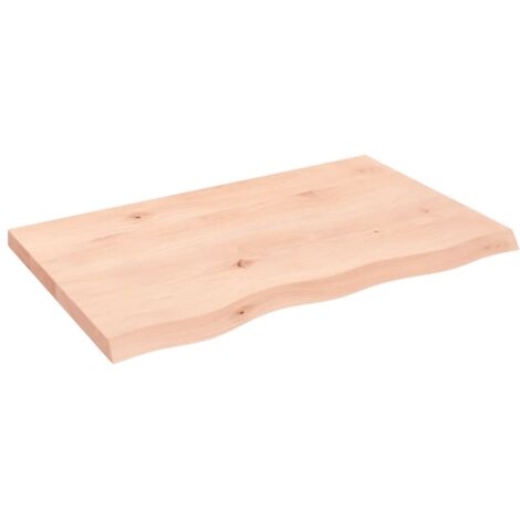 Dessus de table，Plateau de table，Dessus de bureau 80x50x(2-4) cm bois de chêne massif non traité CFW77229