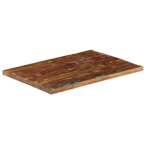 Dessus de table，Plateau de table，Dessus de bureau 80x60x3,8 cm rectangulaire bois massif récupéré CFW58256