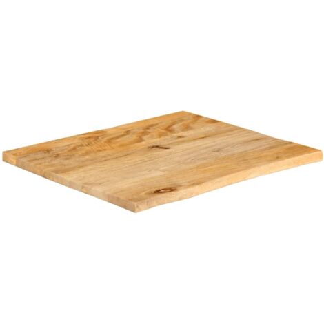 Dessus de table，Plateau de table，Dessus de bureau à bord vivant 80x80x3,8 cm bois massif manguier CFW36460