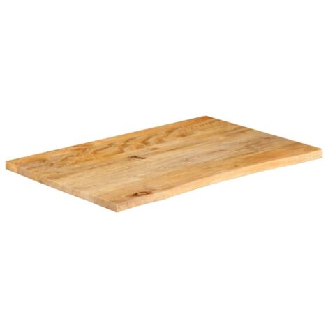 Dessus de table，Plateau de table，Dessus de bureau à bord vivant 90x60x3,8 cm bois massif manguier CFW82151