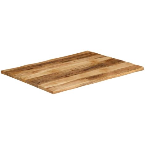 Dessus de table，Plateau de table，Dessus de bureau bord vivant 100x80x2,5 cm bois de manguier brut CFW25067