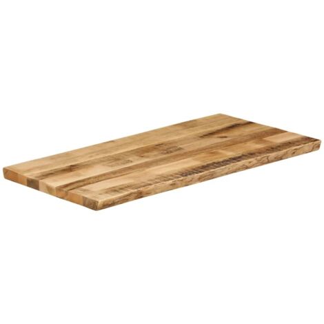 Dessus de table，Plateau de table，Dessus de bureau bord vivant 120x60x2,5 cm bois de manguier brut CFW50720