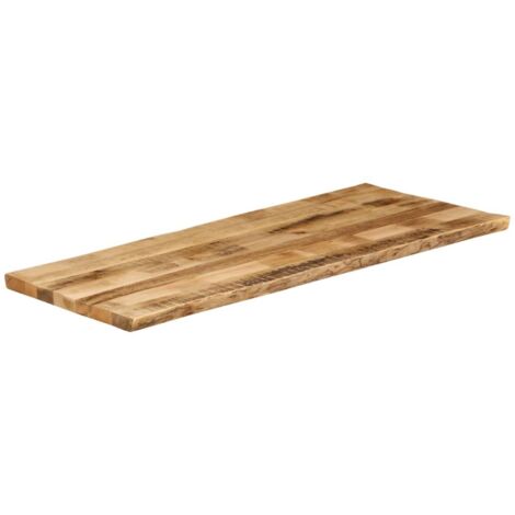 Dessus de table，Plateau de table，Dessus de bureau bord vivant 140x60x3,8 cm bois de manguier brut CFW13323