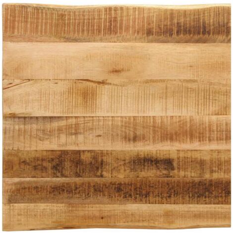 Dessus de table，Plateau de table，Dessus de bureau bord vivant 40x40x3,8 cm bois de manguier brut CFW67053