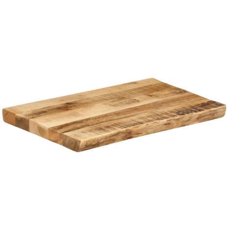 Dessus de table，Plateau de table，Dessus de bureau bord vivant 50x40x3,8 cm bois de manguier brut CFW45196