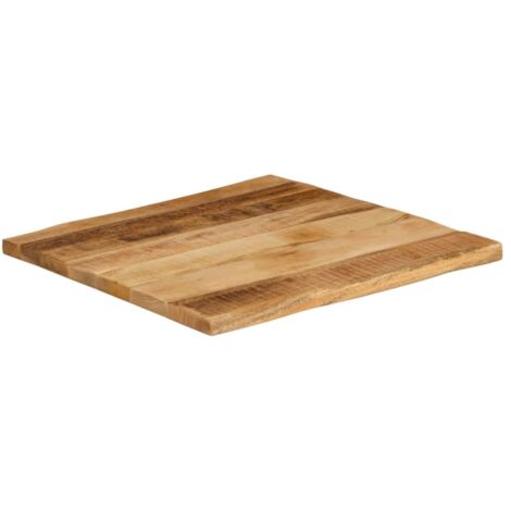 Dessus de table，Plateau de table，Dessus de bureau bord vivant 60x60x2,5 cm bois de manguier brut CFW61240