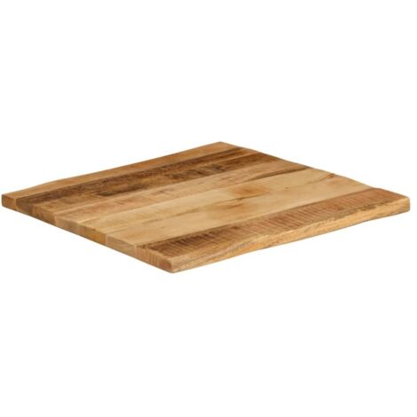 Dessus de table，Plateau de table，Dessus de bureau bord vivant 60x60x3,8 cm bois de manguier brut CFW85415