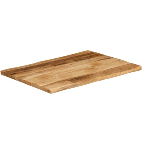 Dessus de table，Plateau de table，Dessus de bureau bord vivant 80x60x2,5 cm bois de manguier brut CFW17096