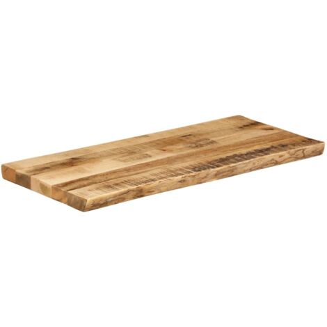 Dessus de table，Plateau de table，Dessus de bureau bord vivant 90x40x2,5 cm bois de manguier brut CFW91609