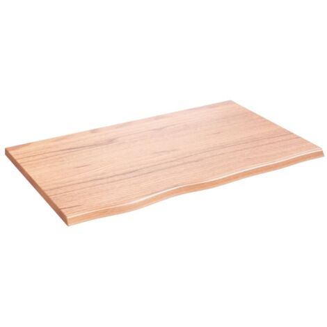 Dessus de table，Plateau de table，Dessus de bureau marron clair 80x50x2 cm bois chêne traité CFW12907