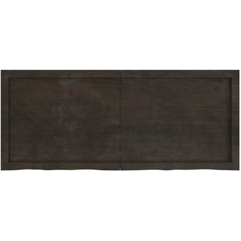 Dessus de table，Plateau de table，Dessus de bureau marron foncé bois chêne massif traité CFW19590