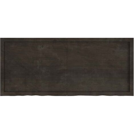 Dessus de table，Plateau de table，Dessus de bureau marron foncé bois chêne massif traité CFW55674