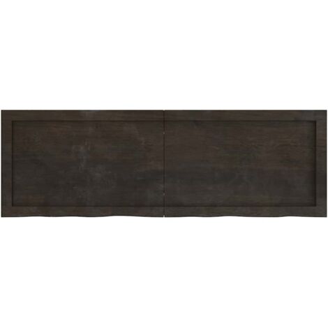 Dessus de table，Plateau de table，Dessus de bureau marron foncé bois chêne massif traité CFW83917