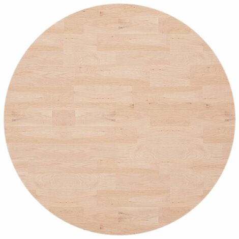 Dessus de table，Plateau de table，Dessus de bureau rond Ø90x2,5 cm Bois de chêne massif non traité CFW44576