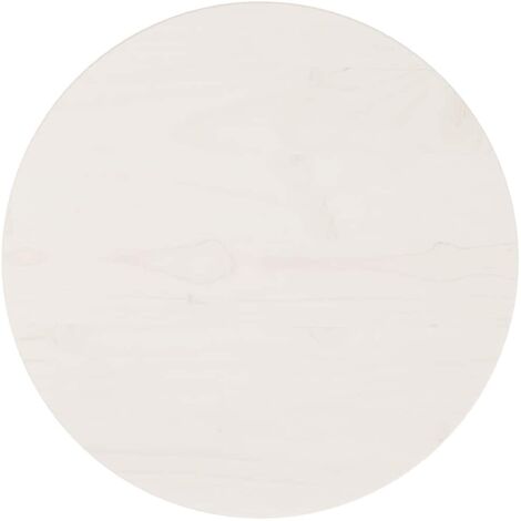 Dessus de table，Plateau de table，Dessus de bureau rond blanc Ø40x3 cm bois de pin massif CFW94660