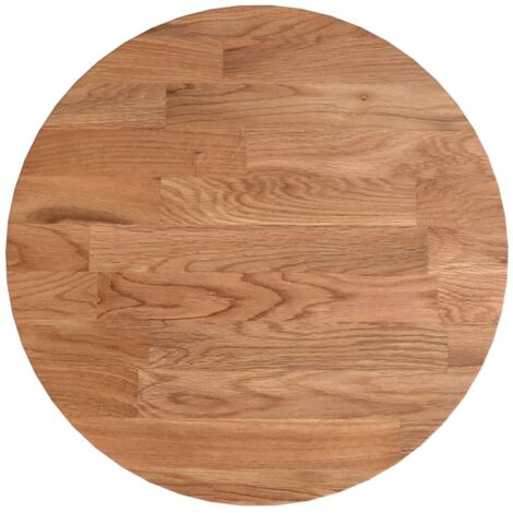 Dessus de table，Plateau de table，Dessus de bureau rond Marron clair Ø30x1,5 cm Bois chêne traité CFW17886