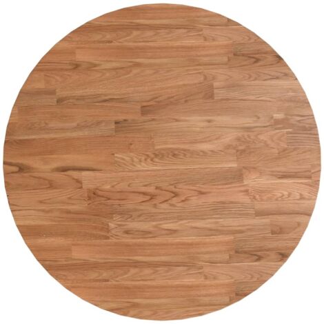Dessus de table，Plateau de table，Dessus de bureau rond Marron clair Ø50x1,5 cm Bois chêne traité CFW53692