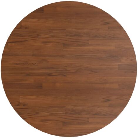 Dessus de table，Plateau de table，Dessus de bureau rond Marron foncé Ø80x1,5cm Chêne massif traité CFW40112