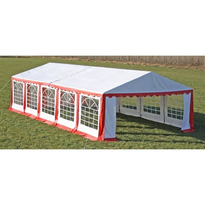 Asupermall - Dessus de tente de reception avec panneaux 10x5m Rouge et blanc