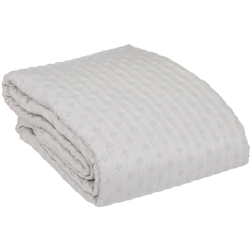 Dessus de lit Beige Lin 240 x 260 cm avec 2 Taies Atmosphera