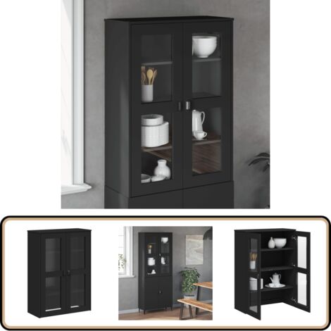 Dessus pour buffet VIKEN noir bois d'ingénierie - Meuble Industriel - Buffet Design - Meuble Rangement - Dessus De Buffet - Commode Moderne