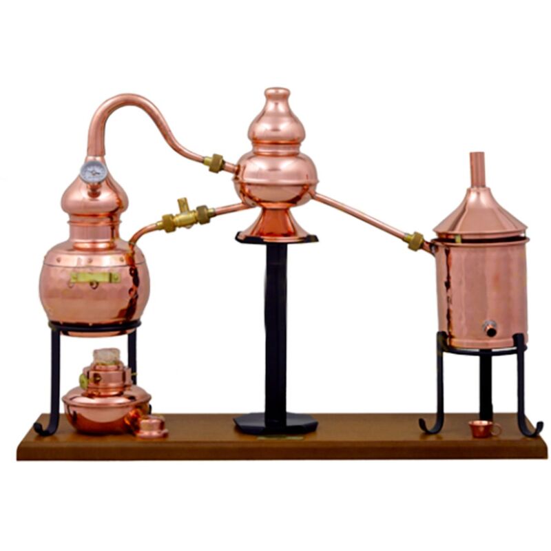 Image of Ich-zapfe - Destille Alembic charentais premium 0,7 Liter mit Spiritusbrenner und Thermometer