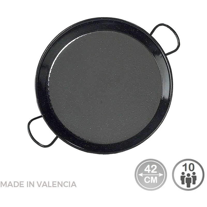 Vaello - Poêle à paella traditionnelle en acier émaillé ø42cm (10 personnes).