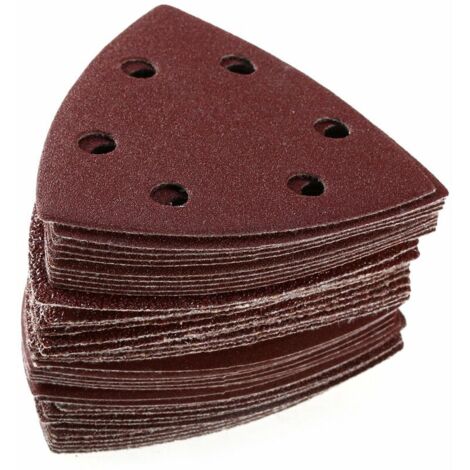 Déstockage 100PCS Triangle Disques à poncer Papier abrasif 6 Trou Grit 40/60/80/120/240