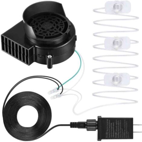 Déstockage Augper : Souffleur d'air gonflable de rechange pour décorations de jardin (Halloween, Noël, etc.), moteur de ventilateur avec guirlande lumineuse et adaptateur pour gonflables d'extérieur e