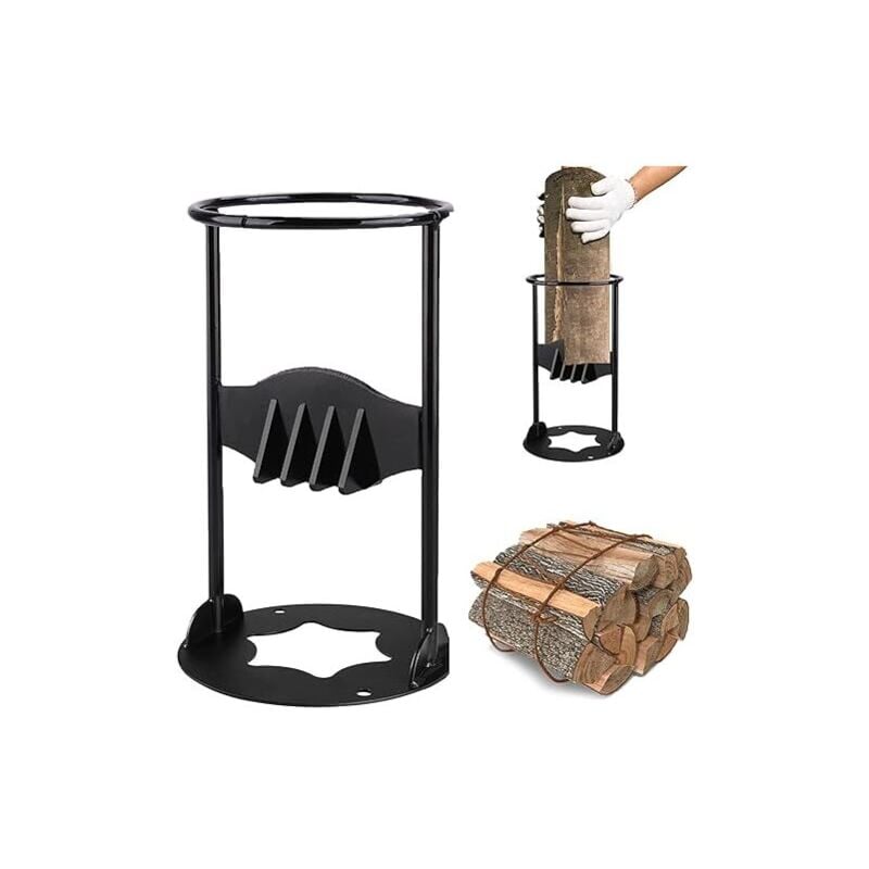 Déstockage Fendeuse Allumée Au Bois De Chauffage,Fendeuse Bûches Manuelle,Cale en Fonte Fendue Allumée Au Bois Chauffage ,Black(21cm31cm)