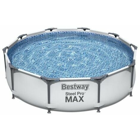 DESTOCKAGE - Piscine tubulaire ronde Bestway Steel Pro Max 3,05 x 0,76 - Gris Clair