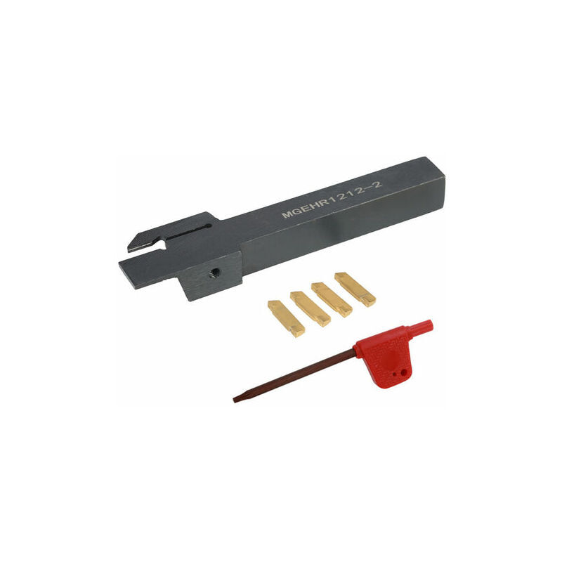 Déstockage,4Pcs Inserts En Carbure + Support 12 100Mm + Cle Tour Outil Rainurage De Tournage