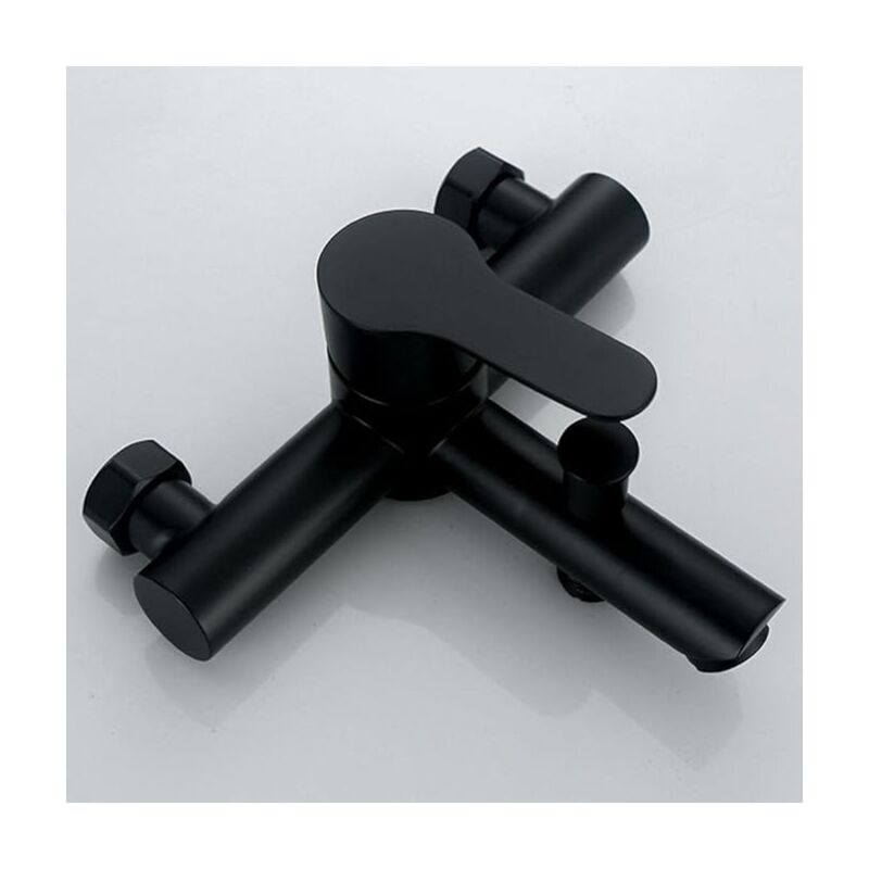 Déstockage,robinet de douche de baignoire noir en acier inoxydable salle de bain baignoire douche robinet pommeau de douche mitigeur mural