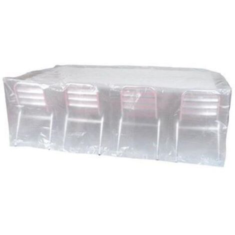 Destockoutils – Housse de protection pour chaises et table rectangulaire 220x120x70cm – Étanche et imputrescible – Compatible avec tous types de mobilier de jardin