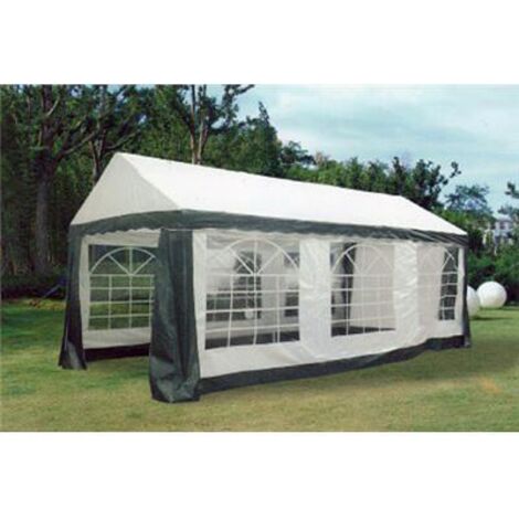 Destockoutils – Tente de réception 3x6 m – Structure PE 180 gr waterproof – Hauteur 2,60 m – Tubes diamètre 38 mm – Inclus : tous les côtés