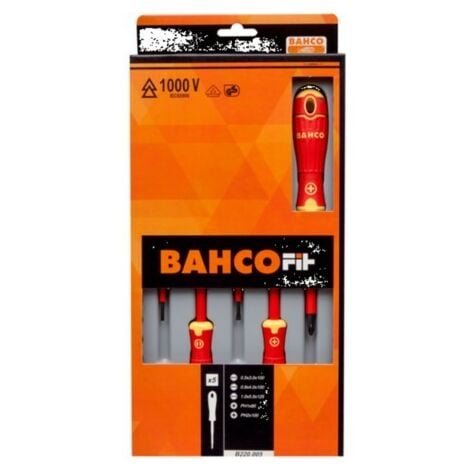 EUROTOOLS Destornillador Aislado 3Recta+Ph1+Ph2 M/Bic Bahco 5 Pz