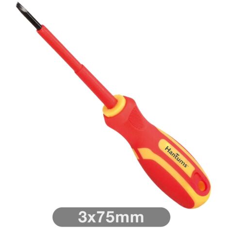 Destornillador aislante plano 3x75mm