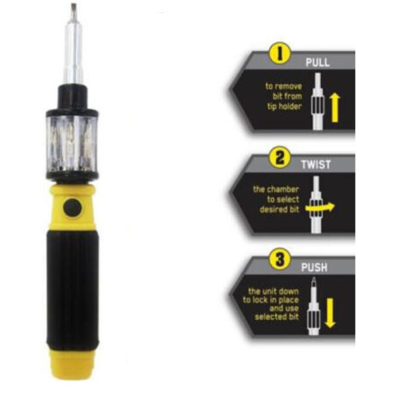 Destornillador Bit 360 6 En 1 Puntas Girasadas Brocas Magnéticas Kit Universal De Trabajo En El Hogar