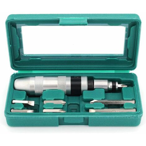 Destornillador de impacto y puntas de 8 piezas Destornillador de impacto manual reversible con corrector de tornillo de impacto——Adélala