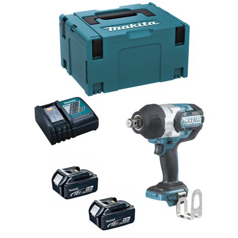 Destornillador de impulso Makita Batería DTW1001RTJ de 18 V y 5 Ah