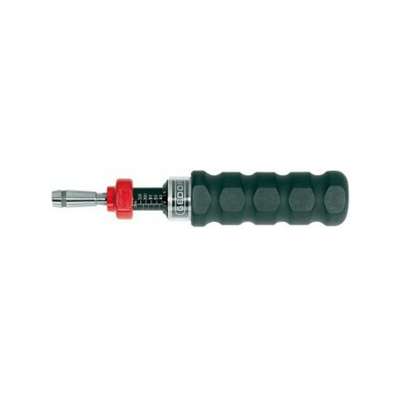 

Gedore - Destornillador dynamométrico n° 756, Dimensión de la escala de medida : 20-120 cN·m, graduación 1,0 cN·m, Largo 183 mm, Modelo : sin asa