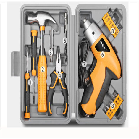 Destornillador Eléctrico 3,6V Rosa 20 piezas - Pequeño Set de Destornillador Eléctrico USB - Taladro Atornillador a Batería y Recargable con Maletín Compacto de Herramientas Manuales