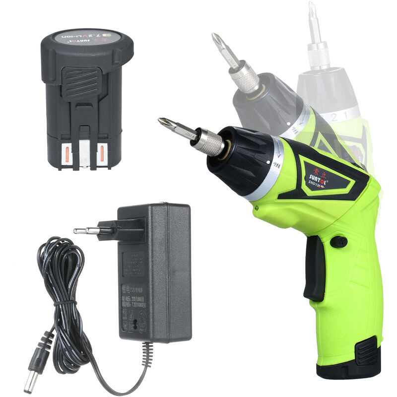 

Destornillador electrico inalambrico 6.0N.m,Verde, juego de baterias EU Plug 2