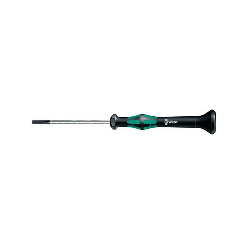 

Destornillador electrónico plano, Ancho : de la hoja : 3,0 mm, Espesor : de la hoja 0,50 mm, Largo de la hoja 80 mm, Largo total : 177 mm